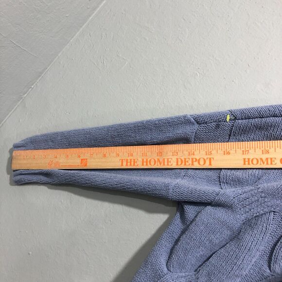 j jill sweater small s blue twist front thick chenille cable knit thick - Picture 12 of 15